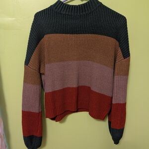Brixton Colorblock Rainbow Striped Sweater XS